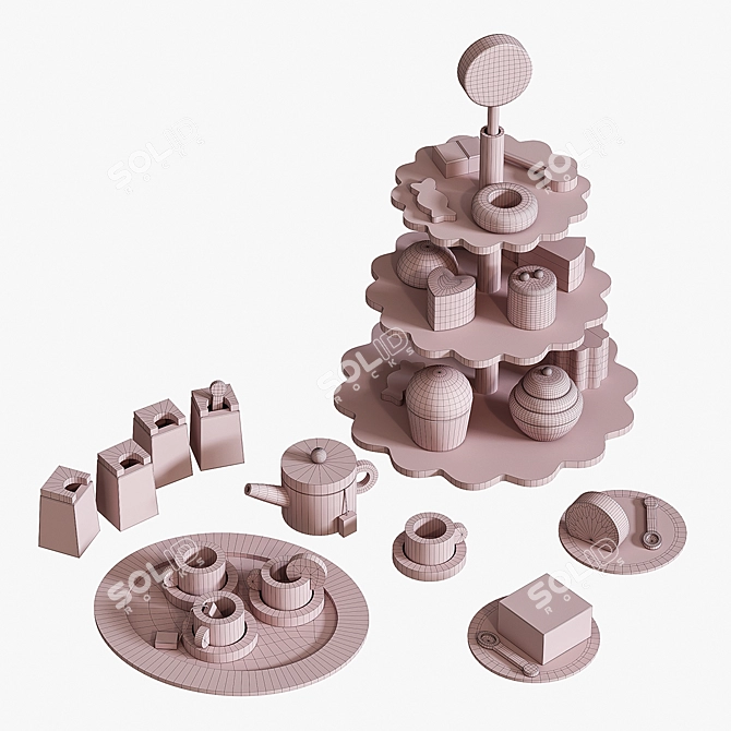 Tea Party Toy Set 3D model image 3