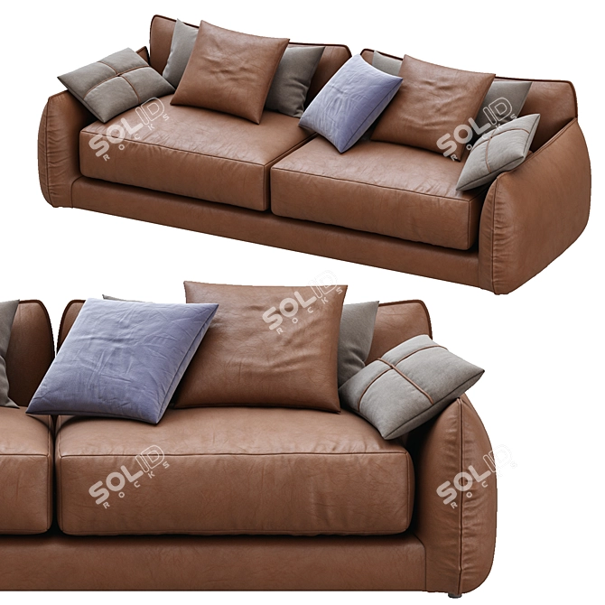 Luxurious Leather Sofa: James By Montauksofa 3D model image 2