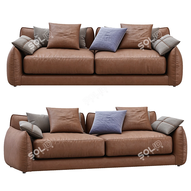 Luxurious Leather Sofa: James By Montauksofa 3D model image 3