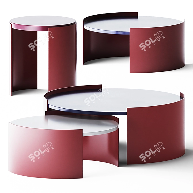 Modern Minimalist Bobo Coffee Tables 3D model image 4