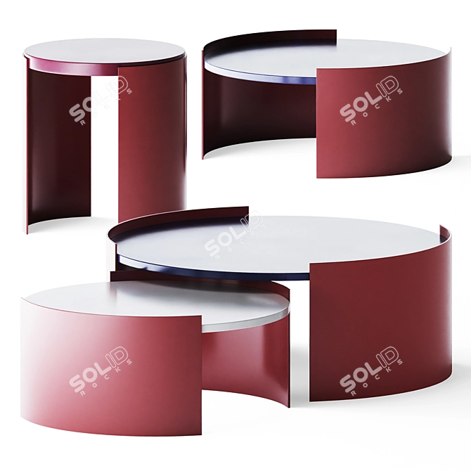 Modern Minimalist Bobo Coffee Tables 3D model image 5