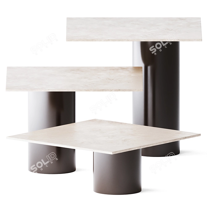 Elegant Square Side Tables: Petra by Arketipo 3D model image 1