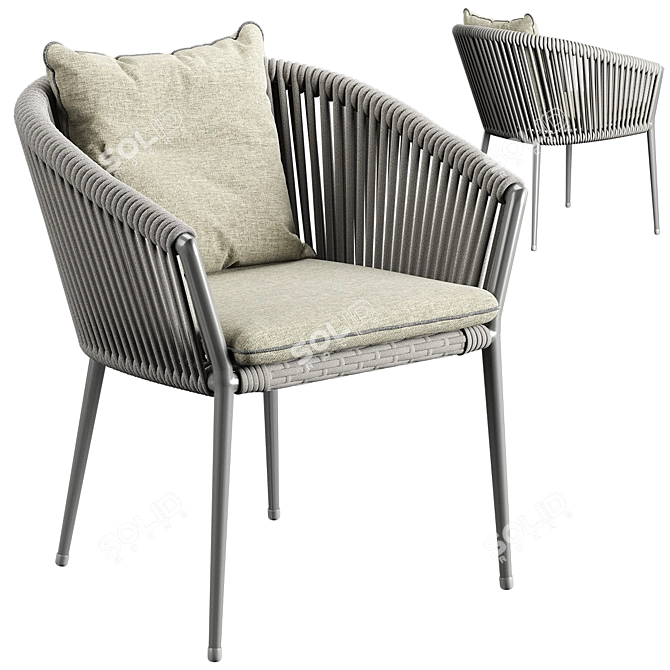 Elegant Gray Muse Dining Chair 3D model image 1