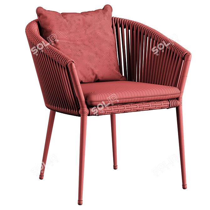 Elegant Gray Muse Dining Chair 3D model image 5