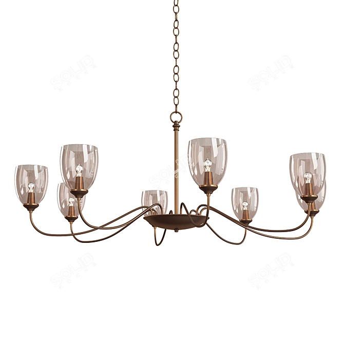 Oval 8-Arm Chandelier: Elegant Illumination Masterpiece 3D model image 1