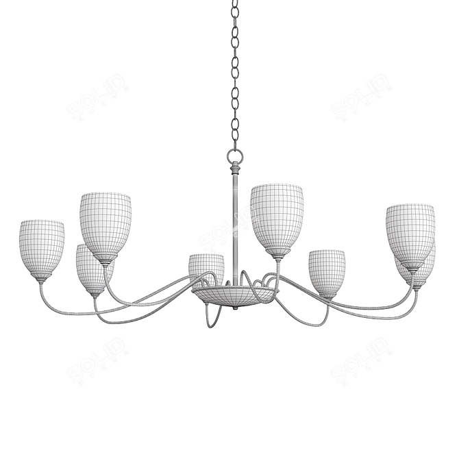 Oval 8-Arm Chandelier: Elegant Illumination Masterpiece 3D model image 2