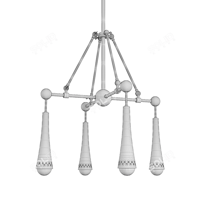 Elegant Tupelo Chandelier 3D model image 2