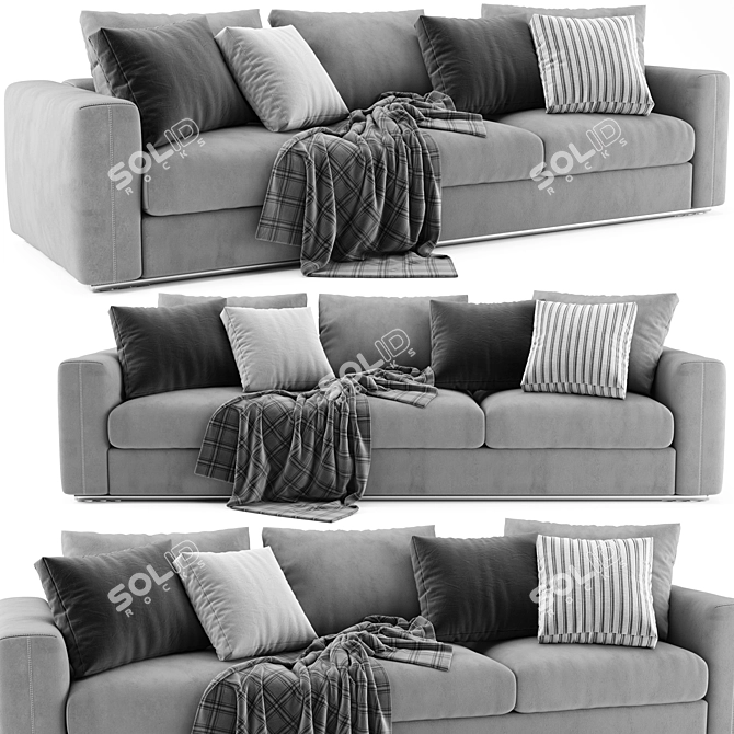 Asolo Flexform: Stylish and Spacious Sofa 3D model image 1