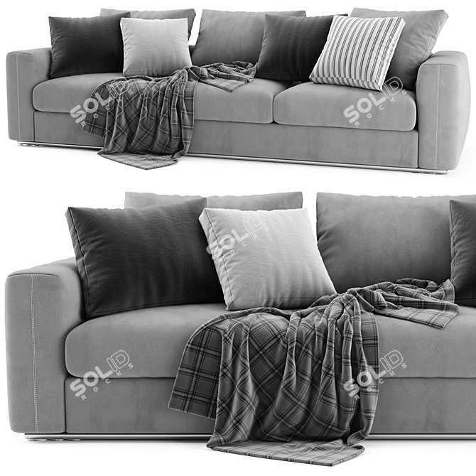 Asolo Flexform: Stylish and Spacious Sofa 3D model image 2