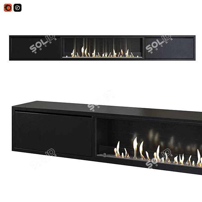 Title: Fireplace TV Cabinet | Modern Design 3D model image 1