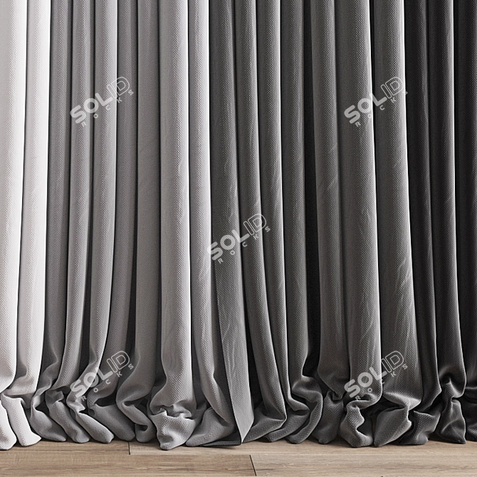 Elegant Curtain 157: High-Quality Polygonal Model 3D model image 2