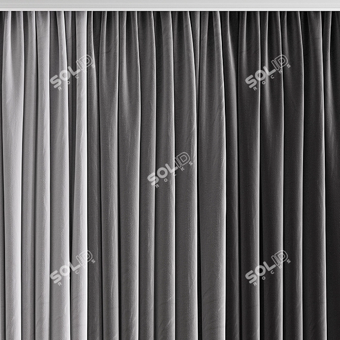 Elegant Curtain 157: High-Quality Polygonal Model 3D model image 3