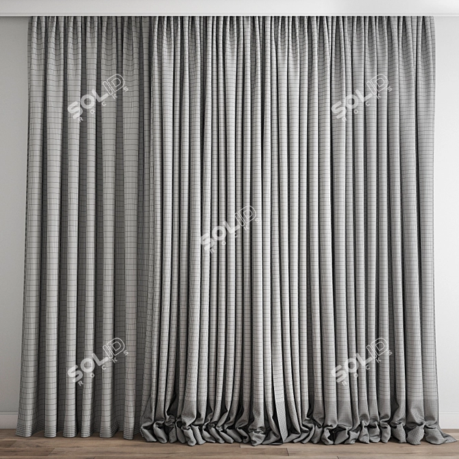 Elegant Curtain 157: High-Quality Polygonal Model 3D model image 4