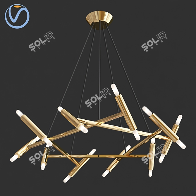 Minimalist Pendant Chandelier 3D model image 2