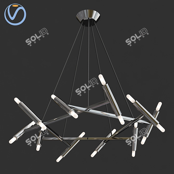 Minimalist Pendant Chandelier 3D model image 3