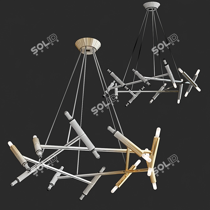 Minimalist Pendant Chandelier 3D model image 4