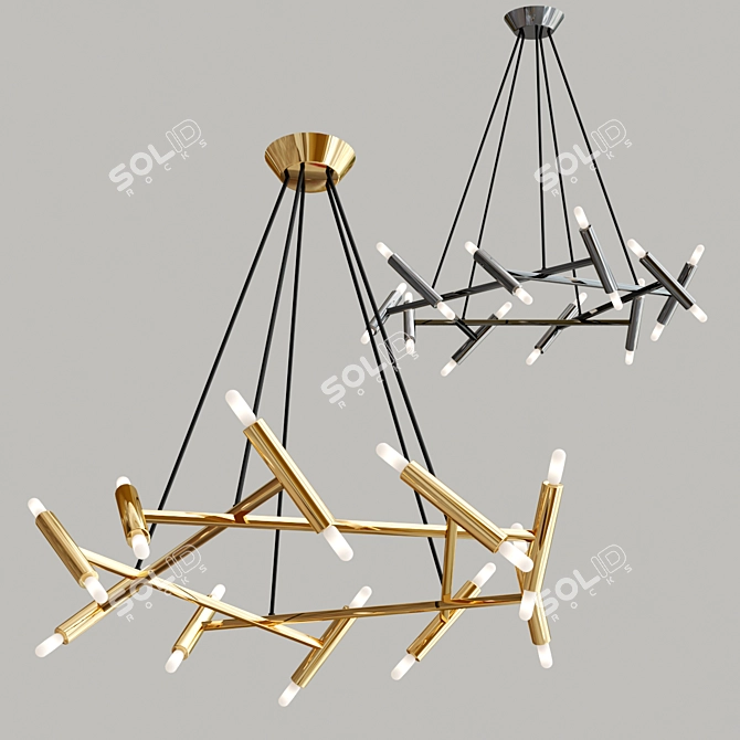 Minimalist Pendant Chandelier 3D model image 5