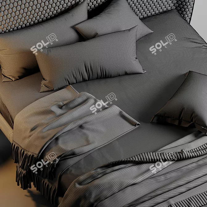 Contemporary Bolzan Corolle Bed 3D model image 5