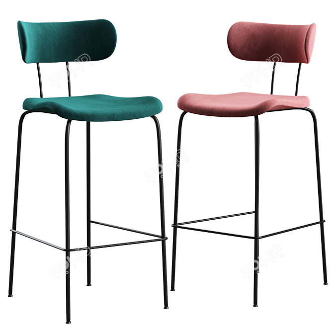 Majestic Muse Bar Stool 3D model image 1