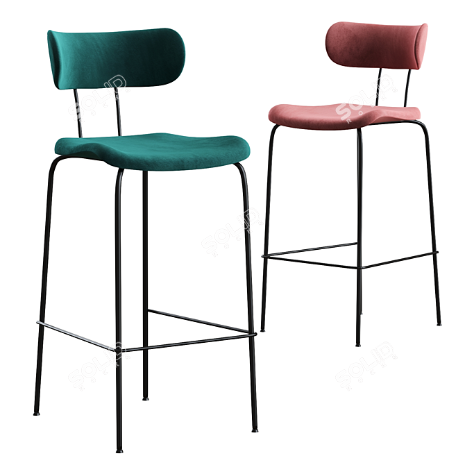 Majestic Muse Bar Stool 3D model image 2