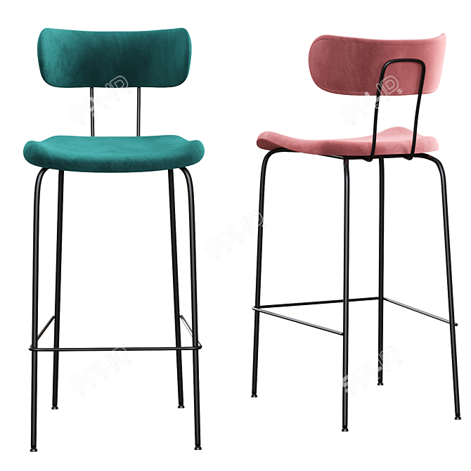 Majestic Muse Bar Stool 3D model image 3