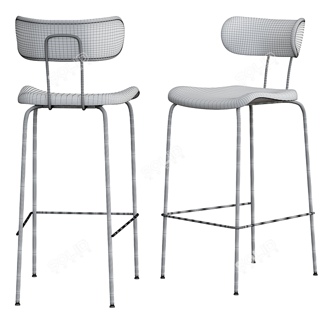 Majestic Muse Bar Stool 3D model image 4