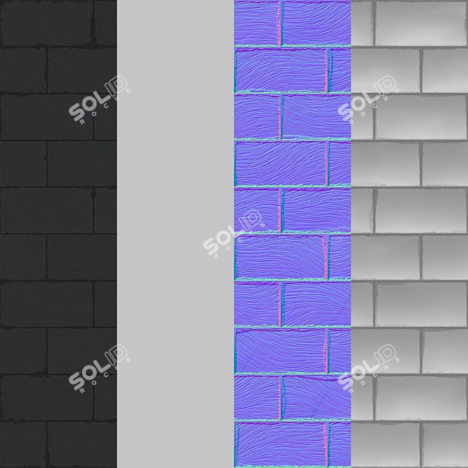 Brick Slate Tile: Versatile and Realistic 3D model image 3