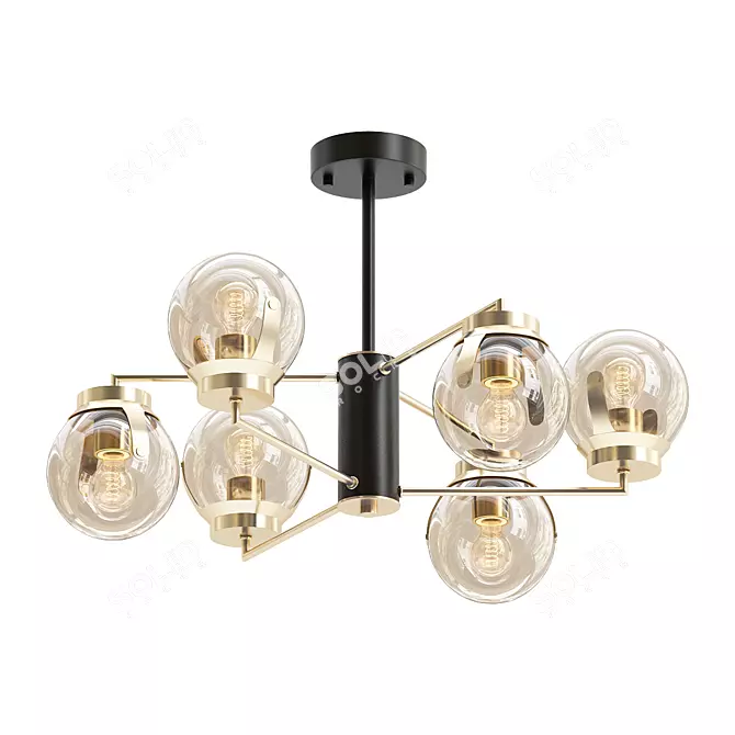 Industrial Creek Ceiling Chandelier 3D model image 1