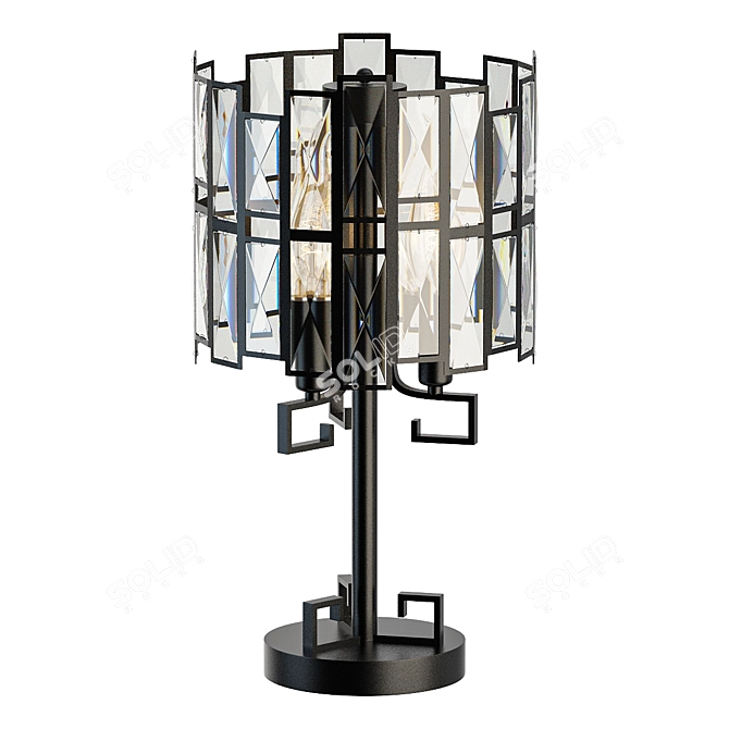 Elegant Crystal Table Lamp 3D model image 1