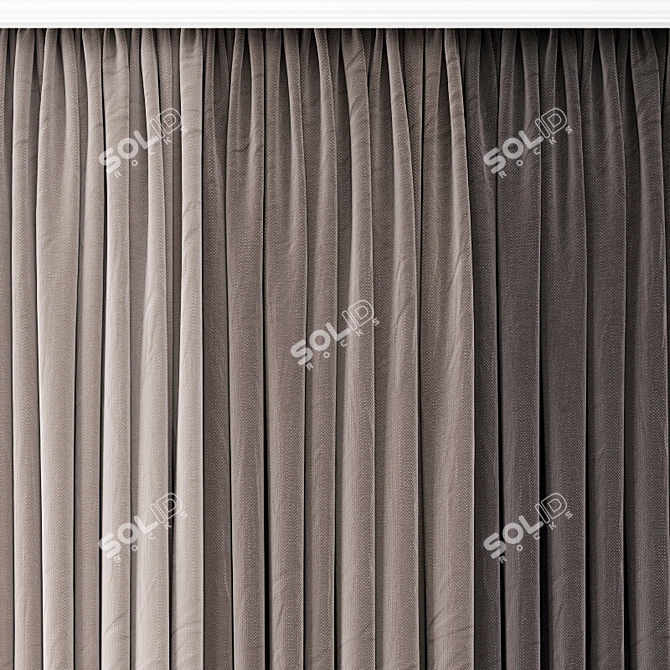 Elegant Poly Curtain Set 3D model image 3