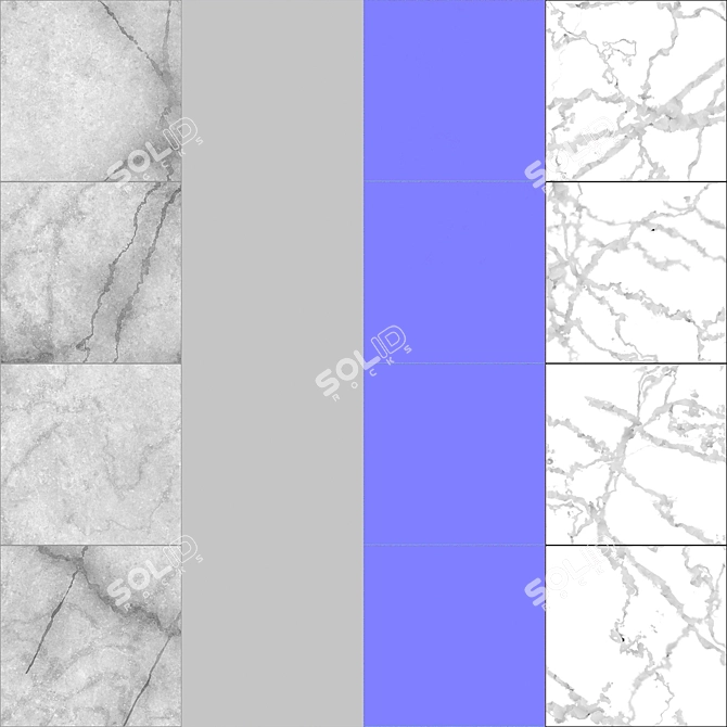 Whute Calcatta Grid Marble: Versatile PBR Texture 3D model image 3