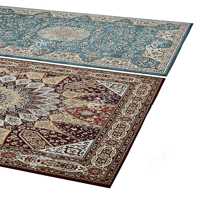 Polys: 3,888 Vets: 4,004 - Elegant Modern Rug 3D model image 2