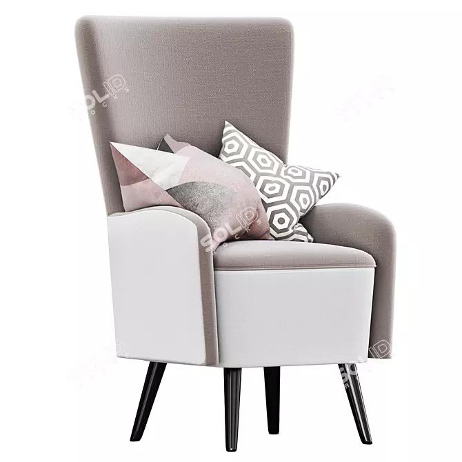 Modern Aster Armchair: Stylish Comfort 3D model image 1