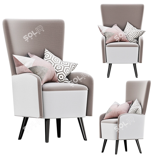 Modern Aster Armchair: Stylish Comfort 3D model image 2