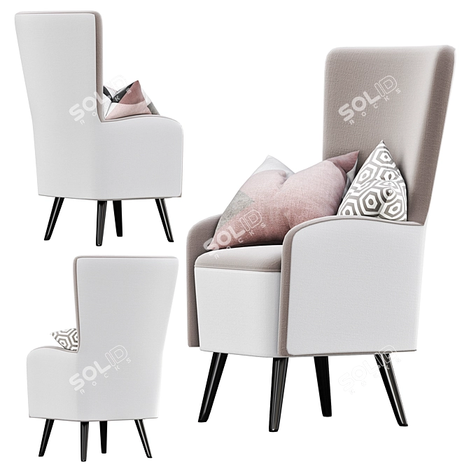 Modern Aster Armchair: Stylish Comfort 3D model image 3