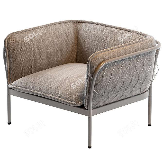 Modern Trace Armchair: Sleek Design for Ultimate Comfort 3D model image 4