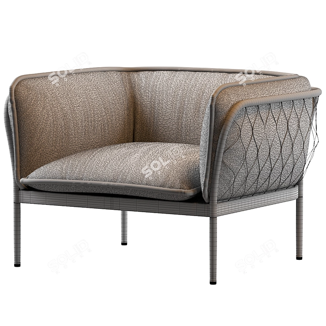 Modern Trace Armchair: Sleek Design for Ultimate Comfort 3D model image 5