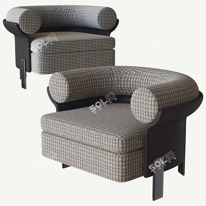 Minotti Mattia Armchair: Stylish and Comfortable 3D model image 2