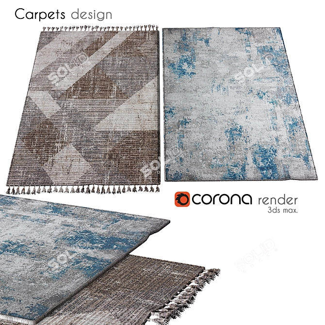 Elegant Poly Carpets 3D model image 1