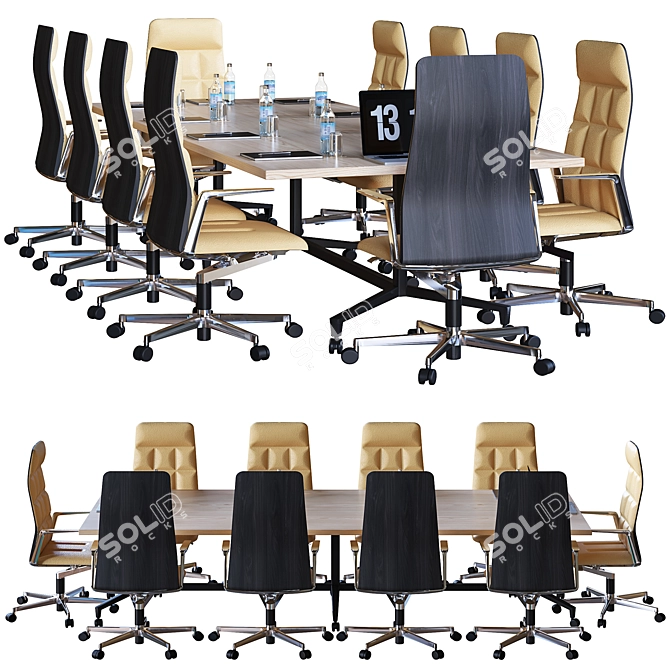 Sleek Modern Conference Table 3D model image 1