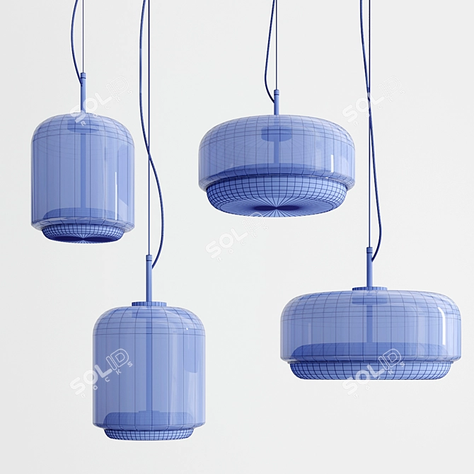 Vintage Blown Glass Pendant: Jube SP 3D model image 3