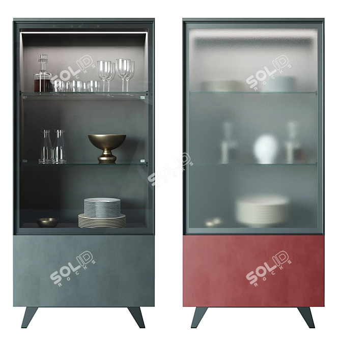 Elegant Metropolis Buffet: Two Cabinets, Stylish Design 3D model image 1