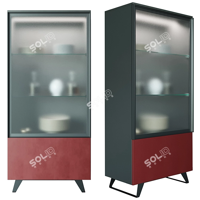 Elegant Metropolis Buffet: Two Cabinets, Stylish Design 3D model image 3