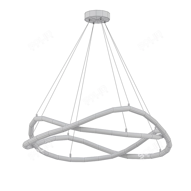 Wave of Style! Portal LED Hanging Chandelier 3D model image 2