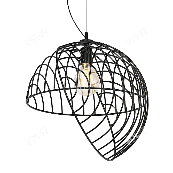 Elegant Black Dana Pendant Light 3D model image 1
