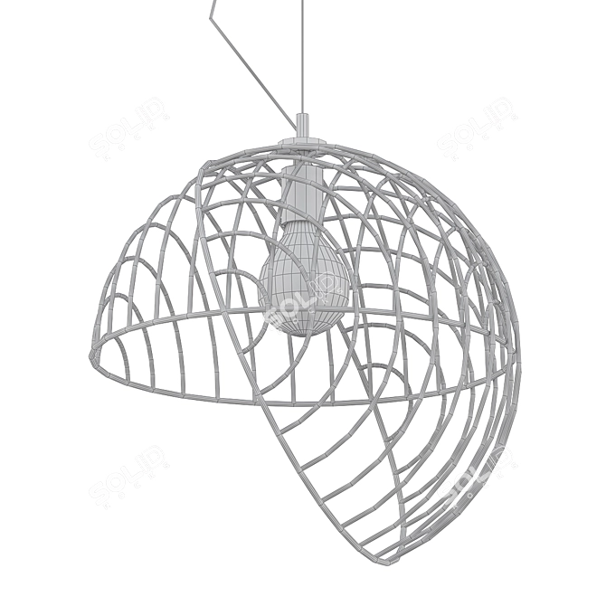 Elegant Black Dana Pendant Light 3D model image 2