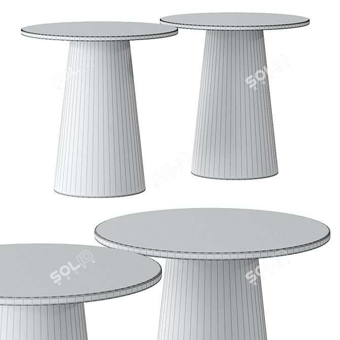 Scandi Brass & Marble Side Table 3D model image 2