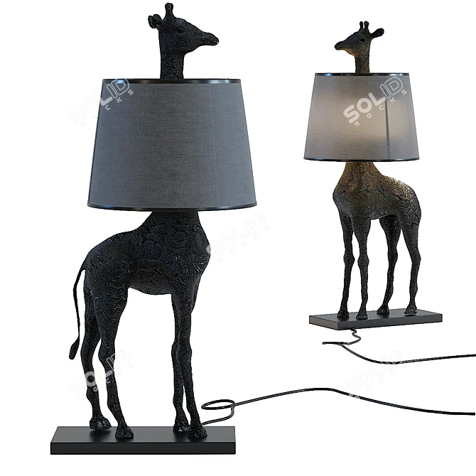 Sleek Giraffe Black Table Lamp 3D model image 1