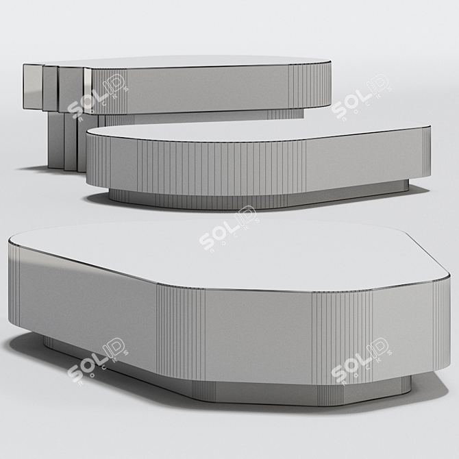 Sleek Minimalist Cerne Coffee Tables 3D model image 2