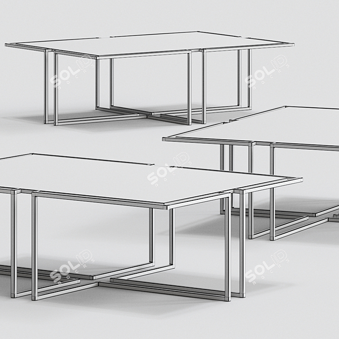 Italian Design Cocoon Dining Table 3D model image 3